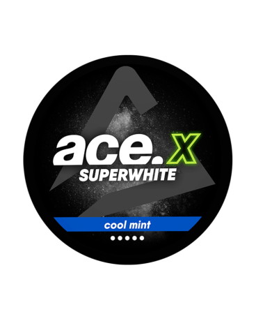 Ace X Superwhite Cool Mint Slim nikotínové vrecúška, príchuť sladké drievko, 16mg/g, 20ks, Ministry of Snus.
