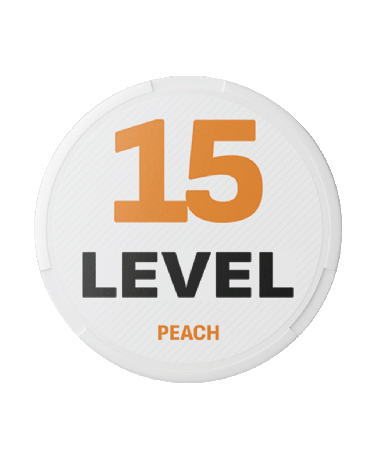 „Level 15 Peach nikotínové vrecúška s osviežujúcou broskyňovou príchuťou pre silný zážitok – B2B“
