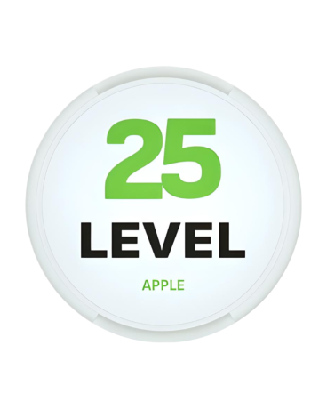 LEVEL 25 Apple – nikotínové vrecúška s osviežujúcou jablkovou príchuťou, 25 mg/g, bez tabaku. b2B
