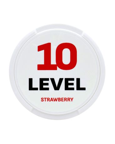 „Level 10 Strawberry nikotínové vrecúška s osviežujúcou jahodovou príchuťou pre silný zážitok – B2B“
