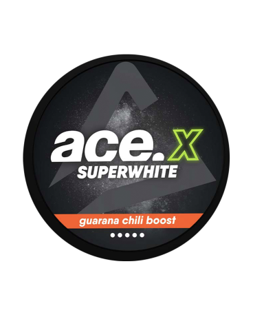Ace X Superwhite Guarana Chilli Boost – 20mg/g, Slim, 20ks, 13g, bez tabaku, Ministry of Snus
